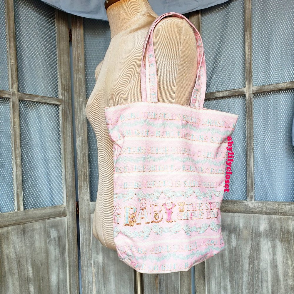 BABY THE STARS SHINE BRIGHT Pastel Pink Teddy Tote